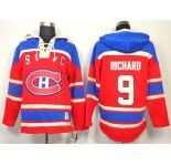 nhl jerseys montreal canadiens #9 richard red[pullover hooded sweatshirt patch C]