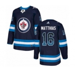 Adidas Winnipeg Jets #16 Shawn Matthias Authentic Navy Blue Drift Fashion NHL Jersey