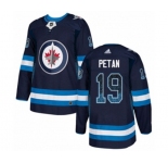 Adidas Winnipeg Jets #19 Nic Petan Authentic Navy Blue Drift Fashion NHL Jersey