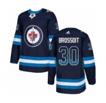Adidas Winnipeg Jets #30 Laurent Brossoit Authentic Navy Blue Drift Fashion NHL Jersey