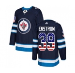 Adidas Winnipeg Jets #39 Tobias Enstrom Authentic Navy Blue USA Flag Fashion NHL Jersey