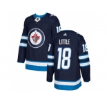 Men Adidas Winnipeg Jets #18 Bryan Little Navy Blue Home Authentic Stitched NHL Jersey
