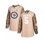 Men Adidas Winnipeg Jets #5 Dmitry Kulikov Camo Authentic 2017 Veterans Day Stitched NHL Jersey