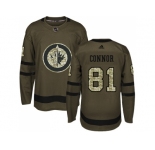 Men Adidas Winnipeg Jets #81 Kyle Connor Green Salute to Service Stitched NHL Jersey