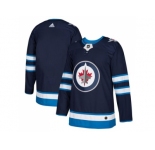 Men Adidas Winnipeg Jets Blank Navy Blue Home Authentic Stitched NHL Jersey