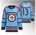 Men Winnipeg Jets #13 Gabriel Vilardi Light Blue Anniversary Primegreen Stitched Jersey