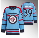 Men Winnipeg Jets #39 Laurent Brossoit Light Blue Anniversary Primegreen Stitched Jersey