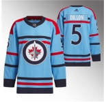 Men Winnipeg Jets #5 Brenden Dillon Light Blue Anniversary Primegreen Stitched Jersey
