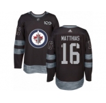 Men's Adidas Winnipeg Jets #16 Shawn Matthias Authentic Black 1917-2017 100th Anniversary NHL Jersey