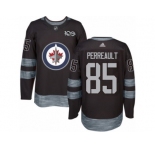 Men's Adidas Winnipeg Jets #85 Mathieu Perreault Authentic Black 1917-2017 100th Anniversary NHL Jersey
