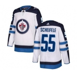 Men's Jets #55 Mark Scheifele White Road Stitched Hockey Jersey
