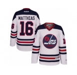 Men's Reebok Winnipeg Jets #16 Shawn Matthias Authentic White 2016 Heritage Classic NHL Jersey