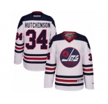 Men's Reebok Winnipeg Jets #34 Michael Hutchinson Authentic White 2016 Heritage Classic NHL Jersey