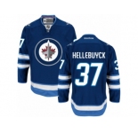 Men's Reebok Winnipeg Jets #37 Connor Hellebuyck Authentic Navy Blue Home NHL Jersey