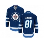 Men's Reebok Winnipeg Jets #81 Kyle Connor Authentic Navy Blue Home NHL Jersey