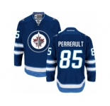 Men's Reebok Winnipeg Jets #85 Mathieu Perreault Authentic Navy Blue Home NHL Jersey
