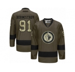 Men's Reebok Winnipeg Jets #91 Alexander Burmistrov Authentic Green Salute to Service NHL Jersey