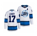 Men's Winnipeg Jets #17 Adam Lowry White 2022-23 Reverse Retro Stitched Jersey