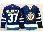 Men's Winnipeg Jets #37 Connor Hellebuyck Connor Hellebuyck Navy 2024-25 Home Stitched Hockey Jersey