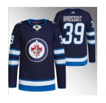 Men's Winnipeg Jets #39 Laurent Brossoit Navy Stitched Jersey