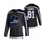 Men's Winnipeg Jets #81 Kyle Connor Black 2020-21 Reverse Retro Alternate Hockey Jersey