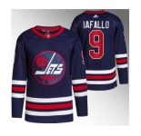 Men's Winnipeg Jets #9 Alex Iafallo 2021-22 Navy Stitched Jersey