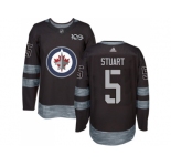 Winnipeg Jets #5 Mark Stuart Black 1917-2017 100th Anniversary Stitched NHL Jersey