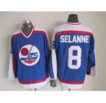 nhl jerseys winnipeg jets #8 selanne blue[m&n][selanne]