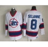 nhl jerseys winnipeg jets #8 selanne white[m&n][selanne]