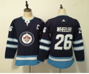 Jets #26 Blake Wheeler Navy Women Adidas Jersey