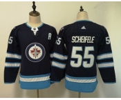 Jets #55 Mark Scheifele Navy Women Adidas Jersey