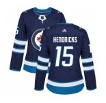 Women Adidas Winnipeg Jets #15 Matt Hendricks Authentic Navy Blue Home NHL Jersey