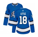 Women Adidas Winnipeg Jets #18 Bryan Little Premier Blue Alternate NHL Jersey