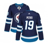 Women Adidas Winnipeg Jets #19 Nic Petan Authentic Navy Blue Home NHL Jersey