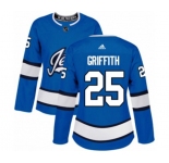 Women Adidas Winnipeg Jets #25 Seth Griffith Authentic Blue Alternate NHL Jersey