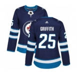 Women Adidas Winnipeg Jets #25 Seth Griffith Authentic Navy Blue Home NHL Jersey