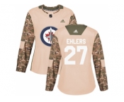 Women Adidas Winnipeg Jets #27 Nikolaj Ehlers Camo Authentic 2017 Veterans Day Stitched NHL Jersey