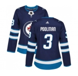 Women Adidas Winnipeg Jets #3 Tucker Poolman Authentic Navy Blue Home NHL Jersey