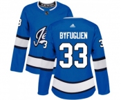 Women Adidas Winnipeg Jets #33 Dustin Byfuglien Authentic Blue Alternate NHL Jersey