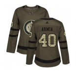 Women Adidas Winnipeg Jets #40 Joel Armia Authentic Green Salute to Service NHL Jersey