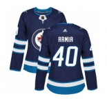 Women Adidas Winnipeg Jets #40 Joel Armia Authentic Navy Blue Home NHL Jersey