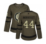 Women Adidas Winnipeg Jets #44 Josh Morrissey Authentic Green Salute to Service NHL Jersey