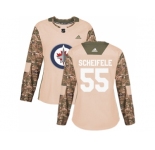 Women Adidas Winnipeg Jets #55 Mark Scheifele Camo Authentic 2017 Veterans Day Stitched NHL Jersey
