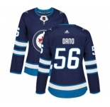 Women Adidas Winnipeg Jets #56 Marko Dano Authentic Navy Blue Home NHL Jersey