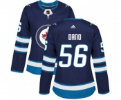 Women Adidas Winnipeg Jets #56 Marko Dano Authentic Navy Blue Home NHL Jersey