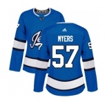 Women Adidas Winnipeg Jets #57 Tyler Myers Authentic Blue Alternate NHL Jersey