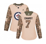 Women Adidas Winnipeg Jets #7 Ben Chiarot Authentic Camo Veterans Day Practice NHL Jersey