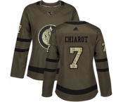 Women Adidas Winnipeg Jets #7 Ben Chiarot Authentic Green Salute to Service NHL Jersey