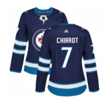 Women Adidas Winnipeg Jets #7 Ben Chiarot Authentic Navy Blue Home NHL Jersey