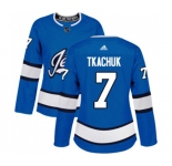 Women Adidas Winnipeg Jets #7 Keith Tkachuk Authentic Blue Alternate NHL Jersey